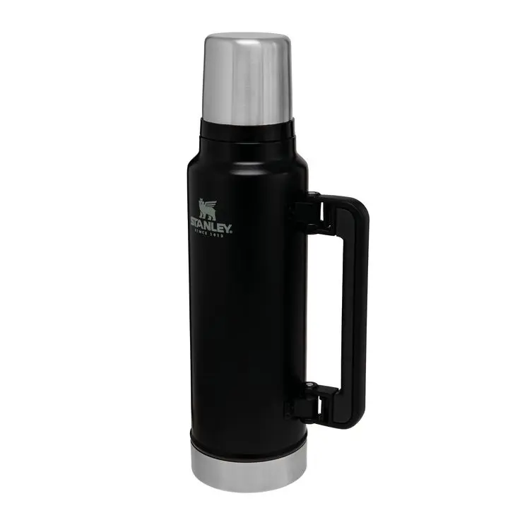 Stanley Classic Legendary Thermos 1_4L - Maintient la Température 40h (Chaud_Froid) - Bouteille Isotherme - Sans BPA - Gourde Isotherme en Acier Inoxydable - Gourde Inox - Matt Black.webp